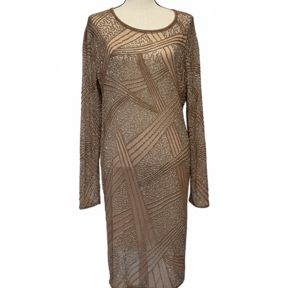 Elegant Silk Hand Beaded Dress